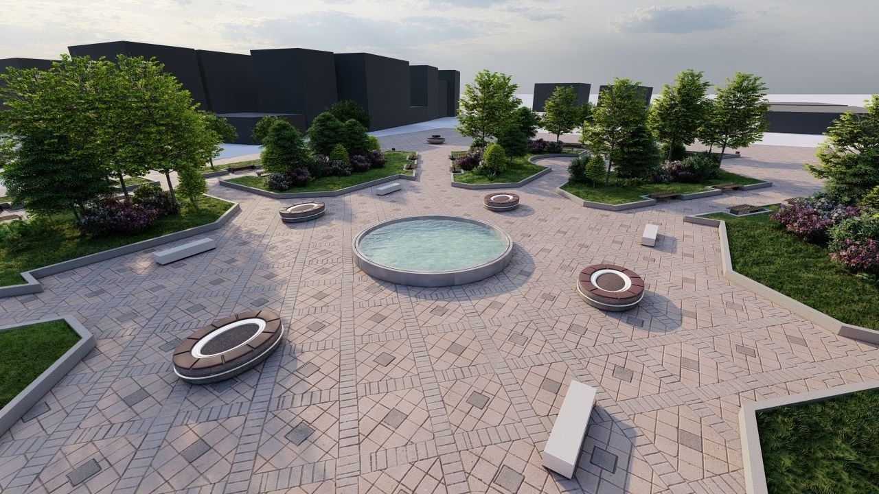 public park-Private Park Landscape 3D model_17