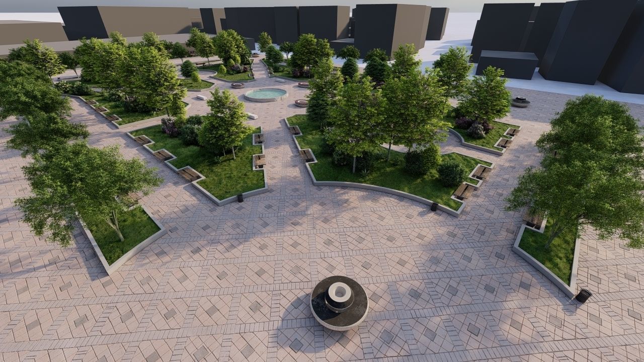 public park-Private Park Landscape 3D model_6