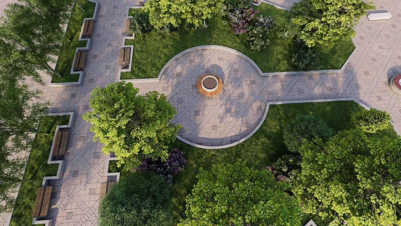 public park-Private Park Landscape 3D model_10