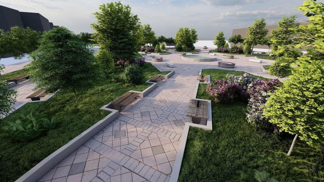 public park-Private Park Landscape 3D model_2