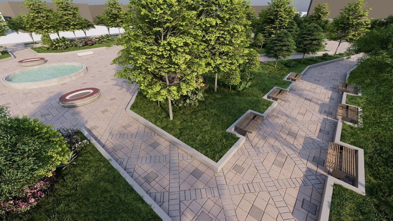 public park-Private Park Landscape 3D model_14