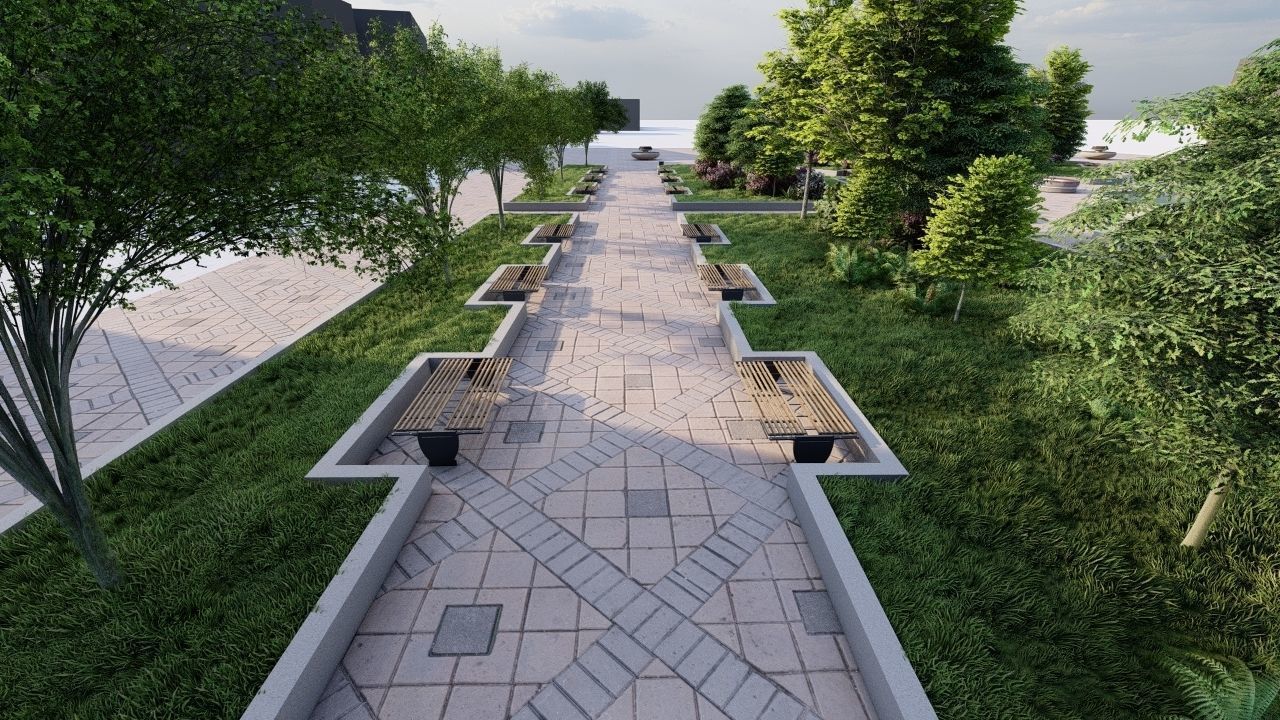 public park-Private Park Landscape 3D model_19