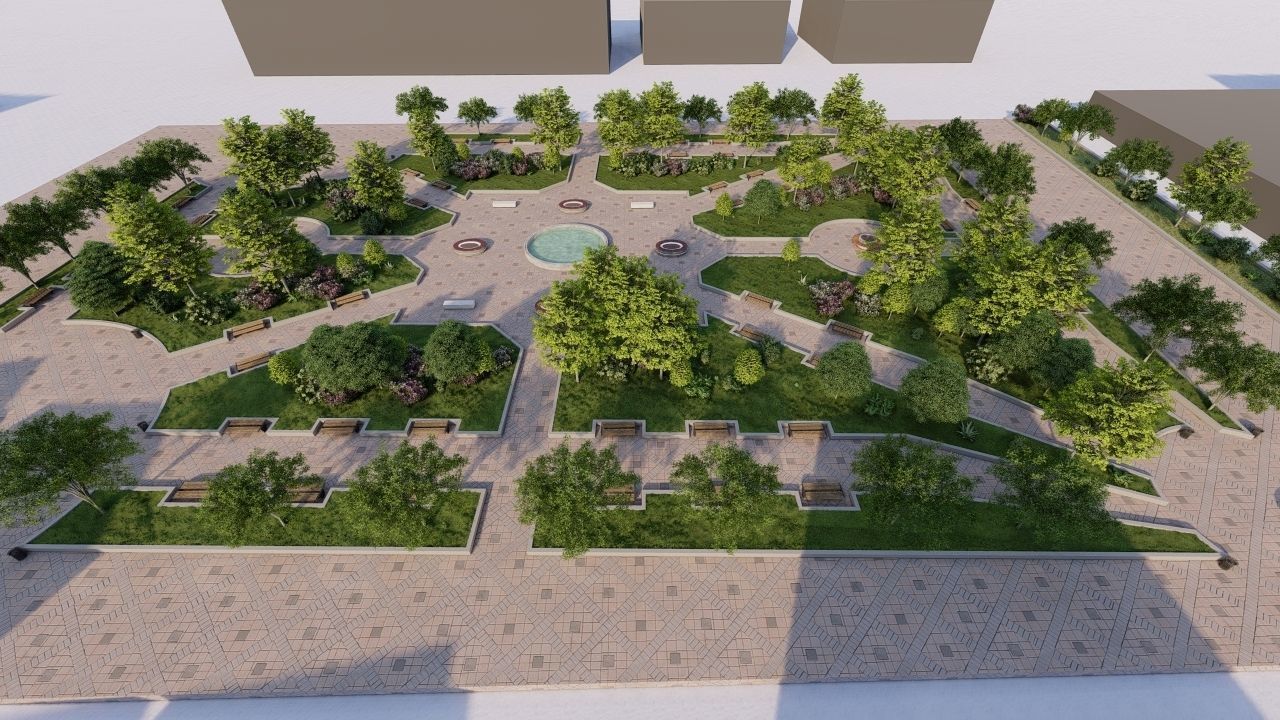 public park-Private Park Landscape 3D model_3