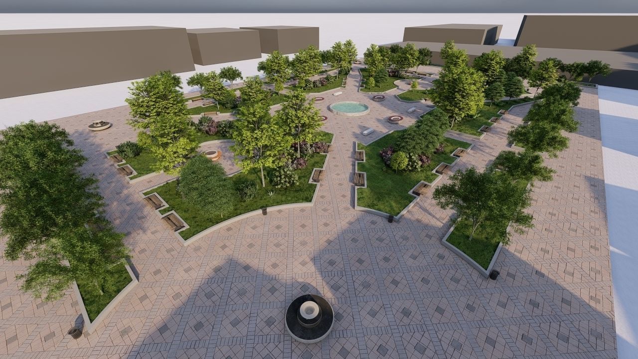 public park-Private Park Landscape 3D model_4