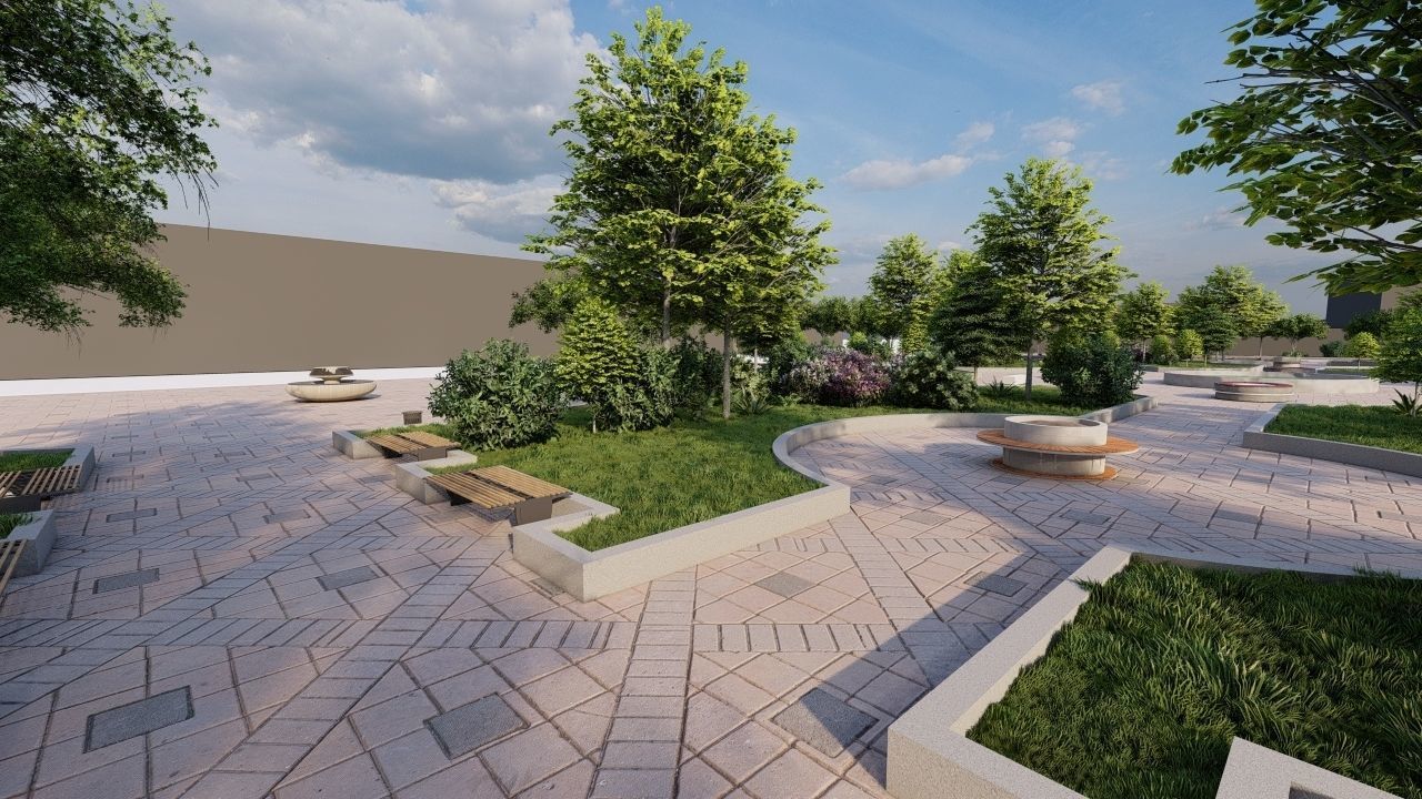 public park-Private Park Landscape 3D model_13