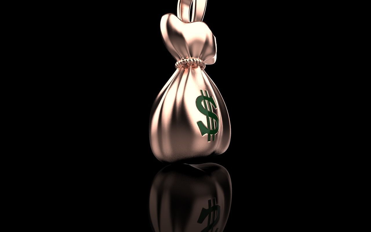 moneybag pendant with enamel model 665 3D print model_20