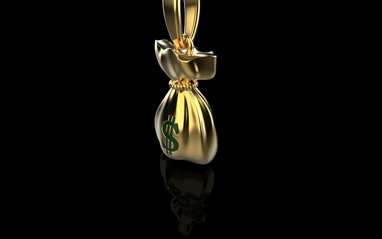 moneybag pendant with enamel model 665 3D print model_32