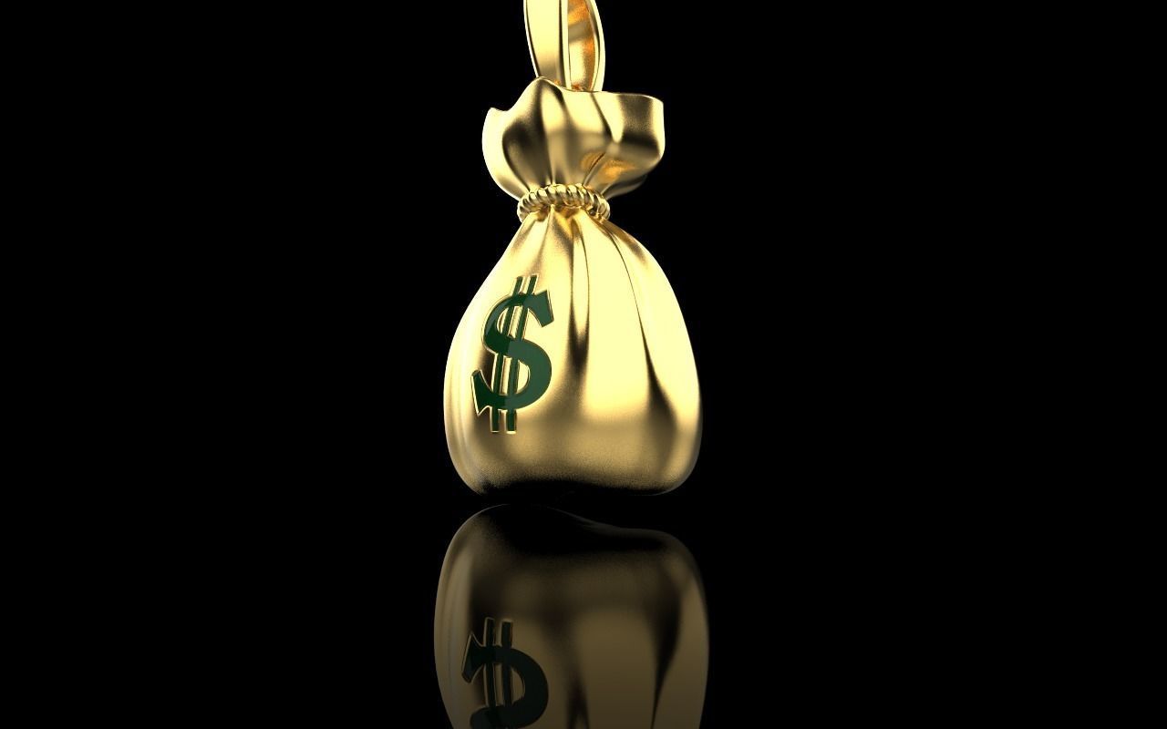 moneybag pendant with enamel model 665 3D print model_22