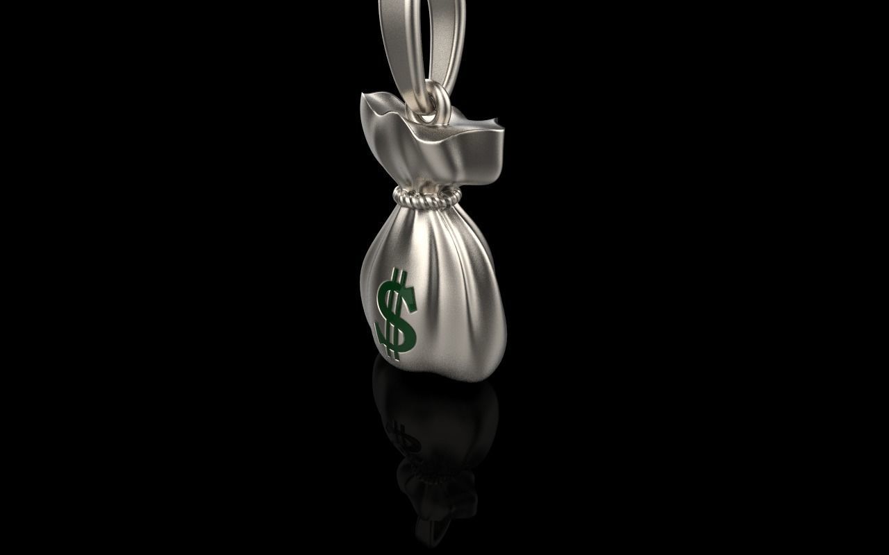 moneybag pendant with enamel model 665 3D print model_29