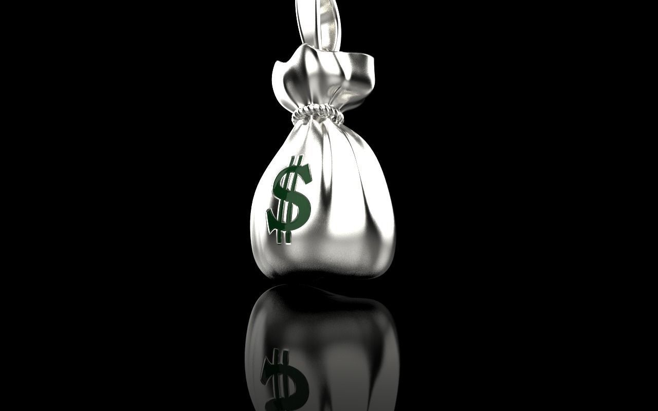 moneybag pendant with enamel model 665 3D print model_25