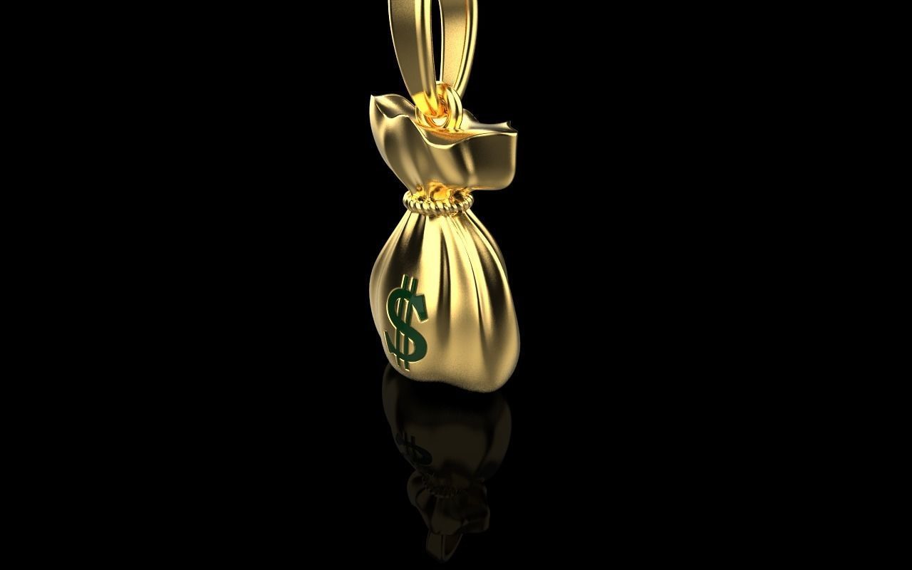 moneybag pendant with enamel model 665 3D print model_27