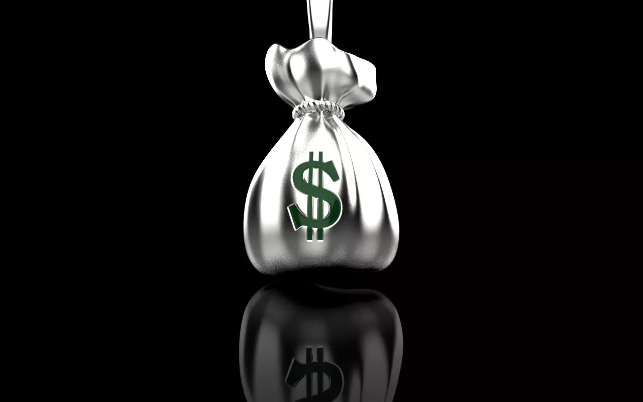 moneybag pendant with enamel model 665 3D print model_0