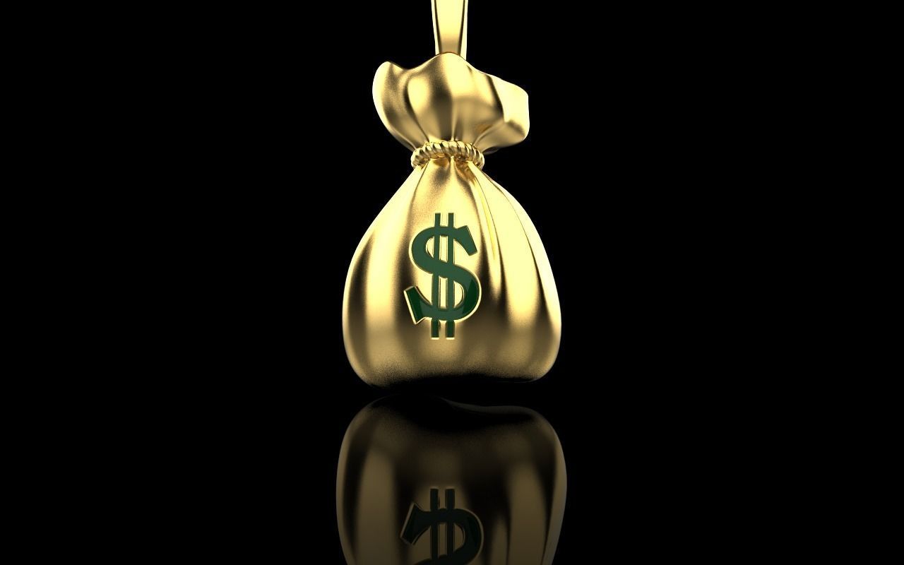 moneybag pendant with enamel model 665 3D print model_12