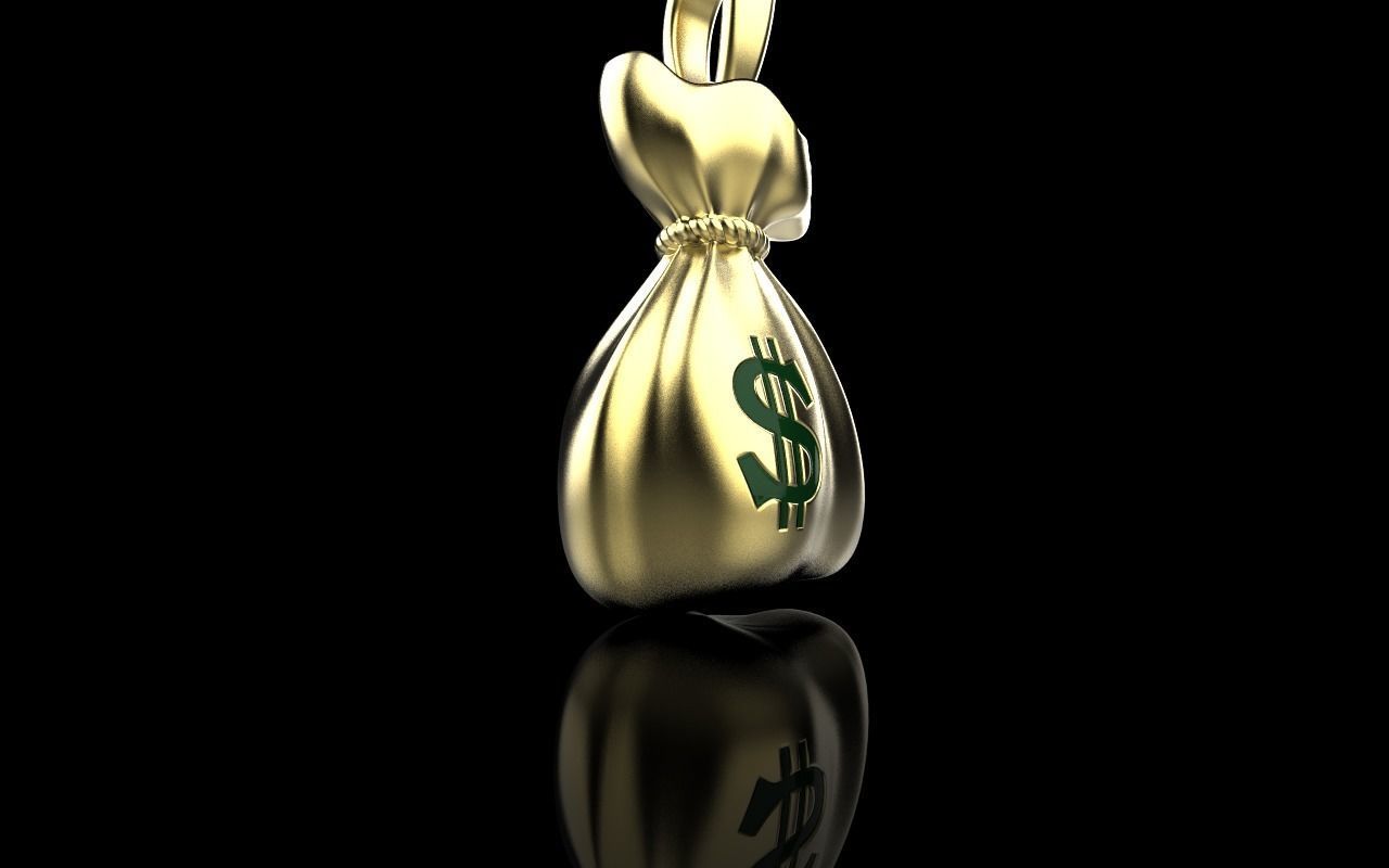 moneybag pendant with enamel model 665 3D print model_19