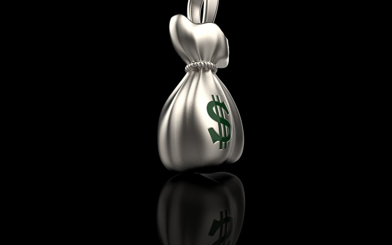 moneybag pendant with enamel model 665 3D print model_1