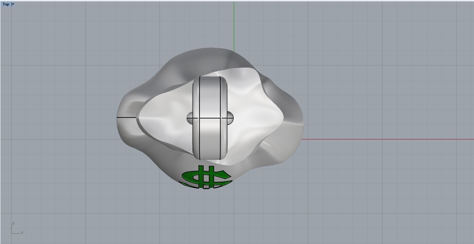 moneybag pendant with enamel model 665 3D print model_11