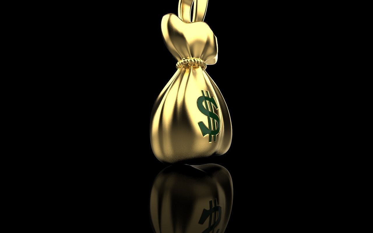 moneybag pendant with enamel model 665 3D print model_18