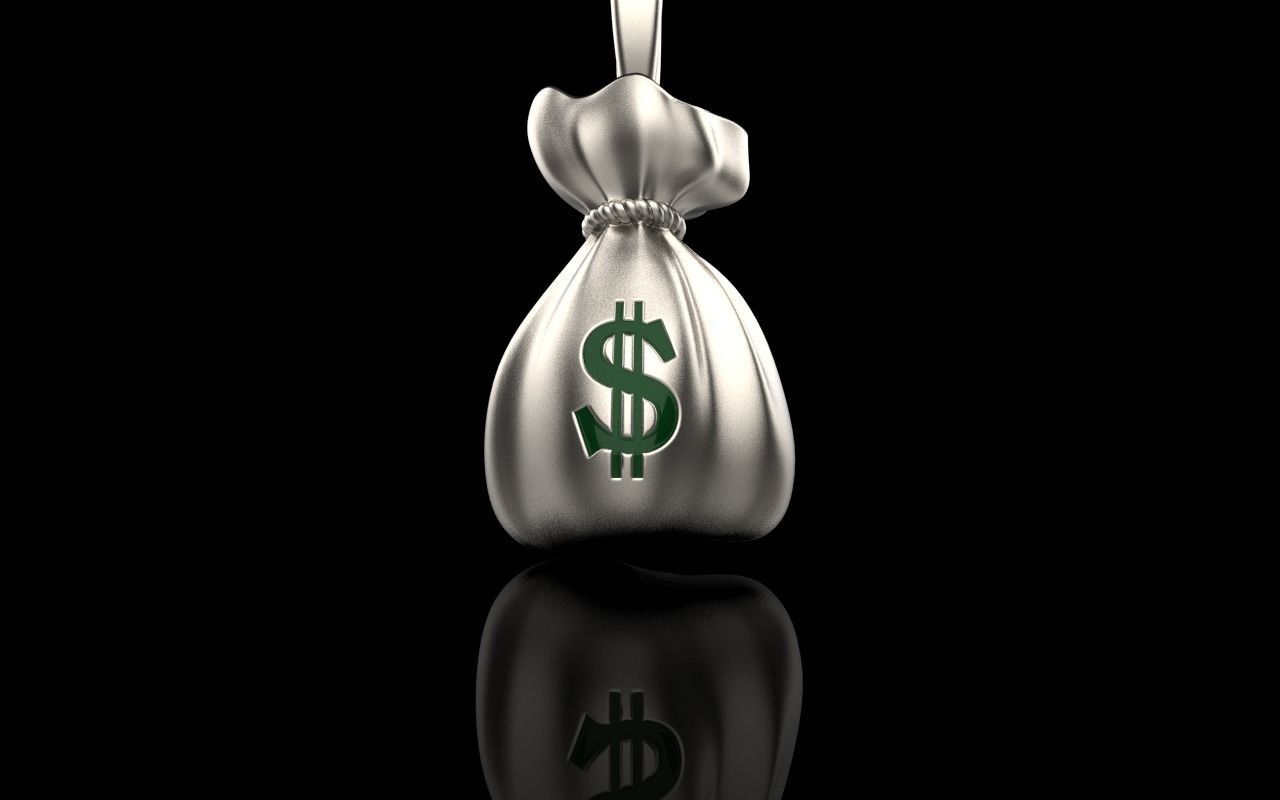 moneybag pendant with enamel model 665 3D print model_14