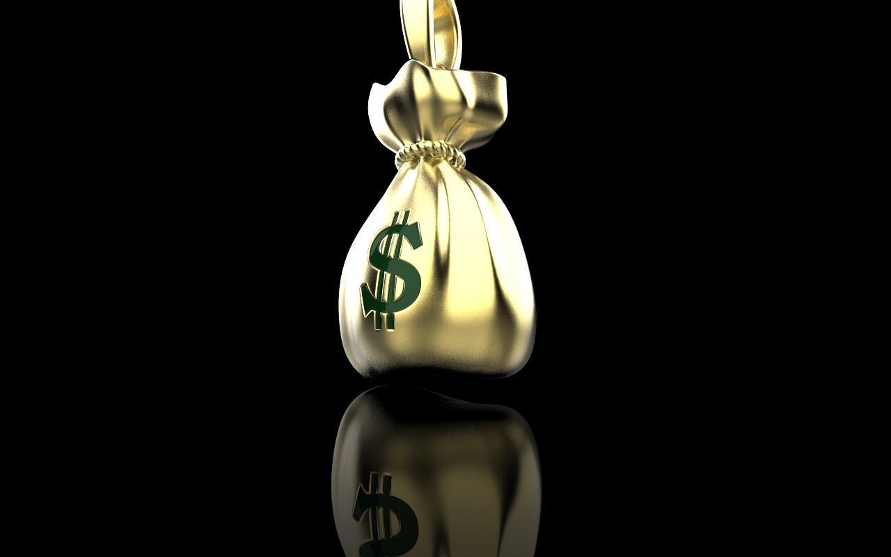 moneybag pendant with enamel model 665 3D print model_23