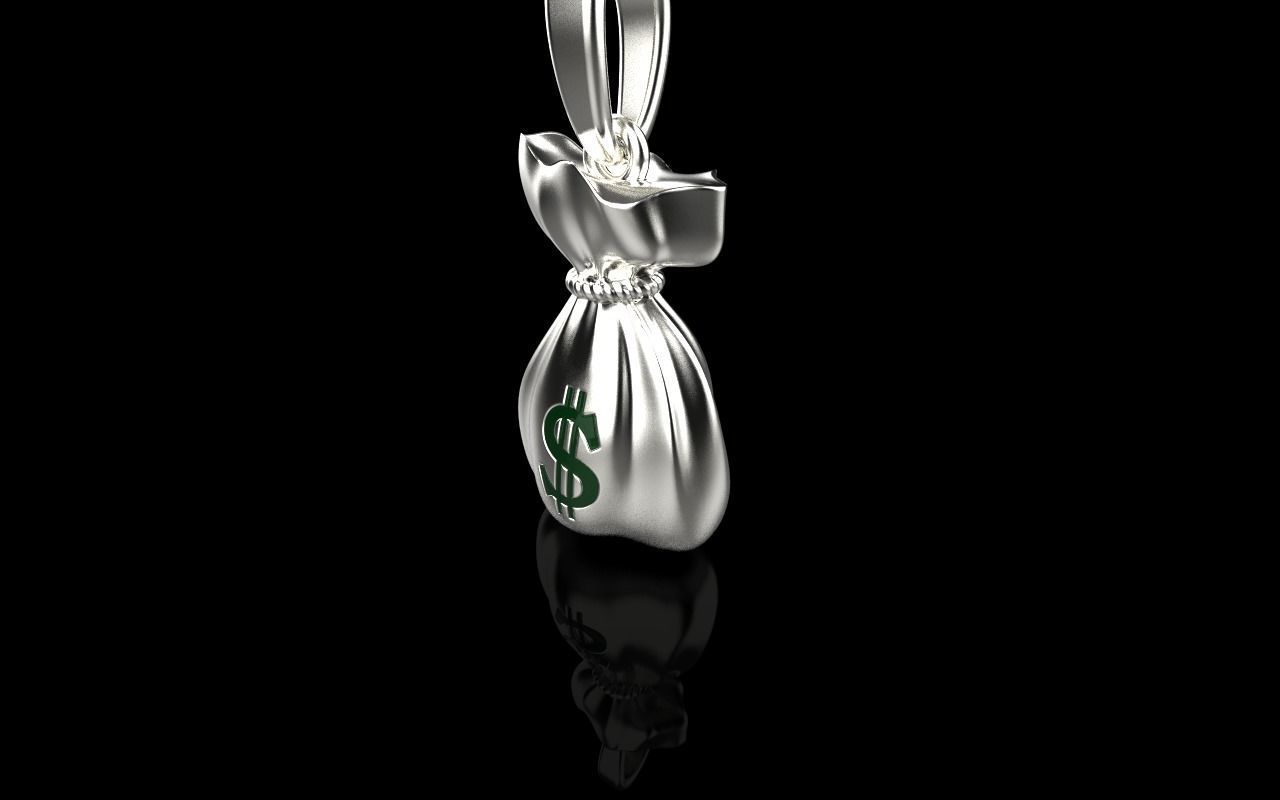 moneybag pendant with enamel model 665 3D print model_31