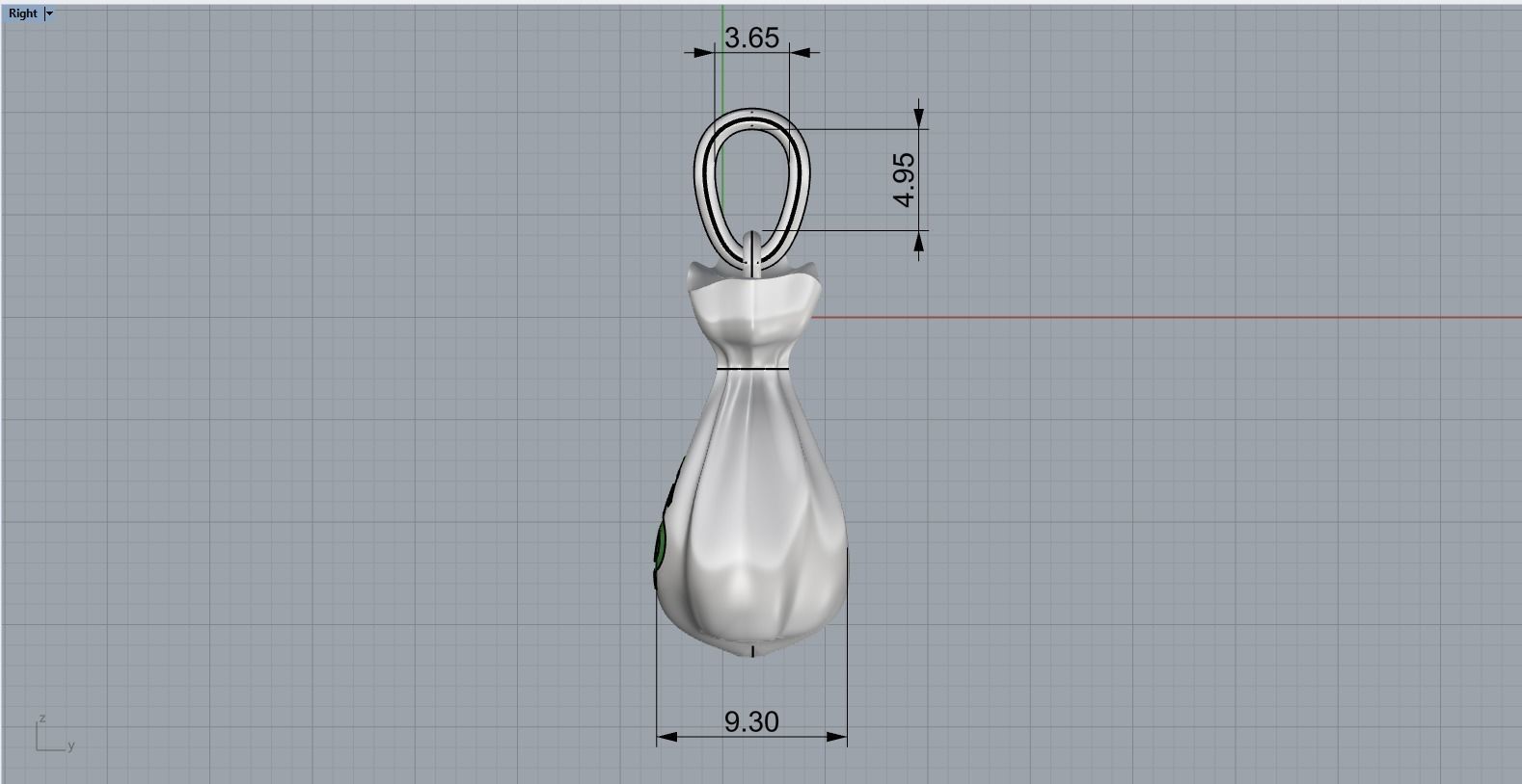 moneybag pendant with enamel model 665 3D print model_10
