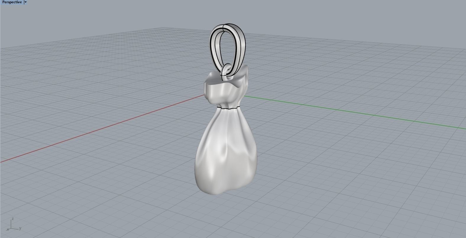 moneybag pendant with enamel model 665 3D print model_8