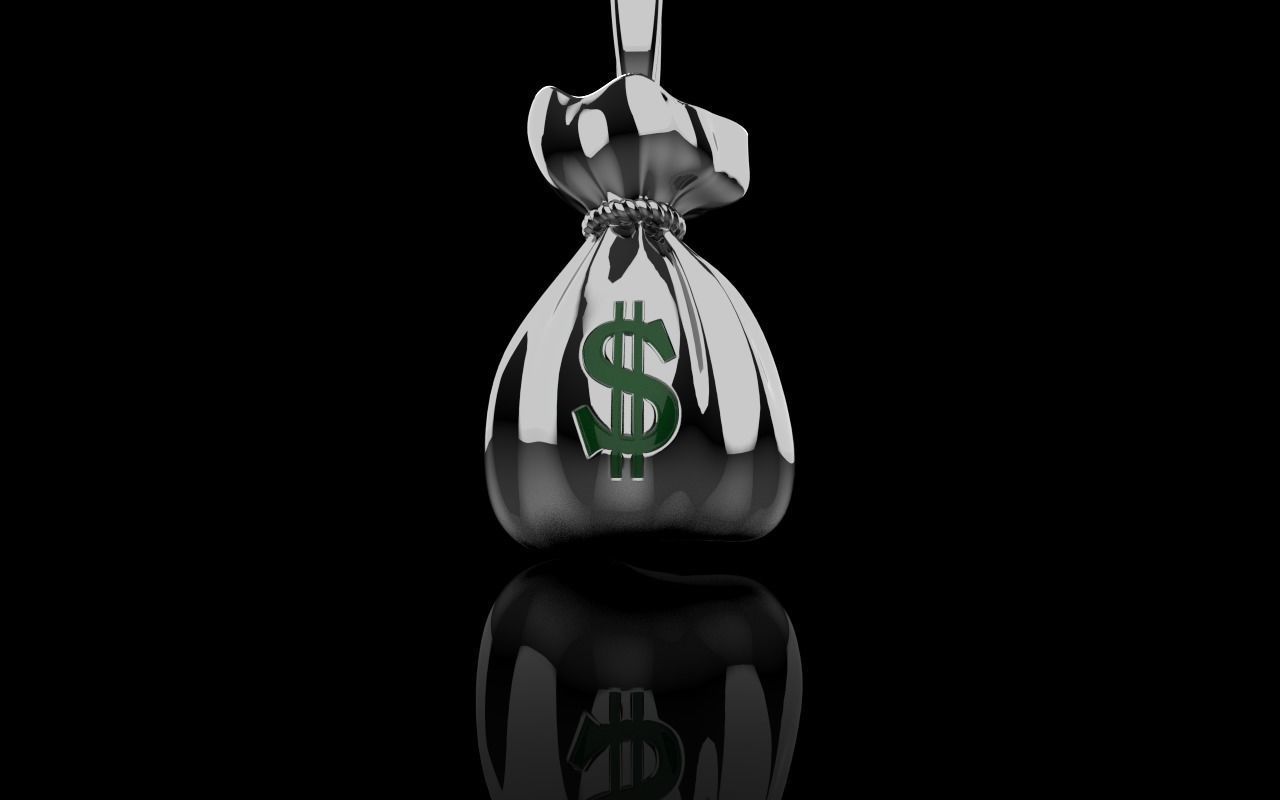 moneybag pendant with enamel model 665 3D print model_16
