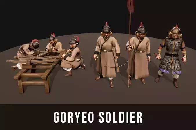 Korea Goryeo Soldier Low-poly 3D model