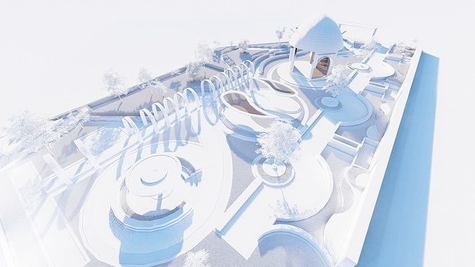 public park-Private Park Landscape 3D model 5