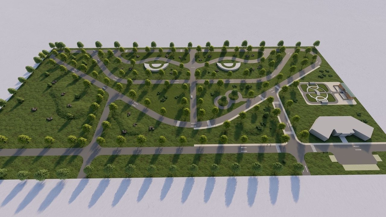 public park-Private Park Landscape 3D model_2
