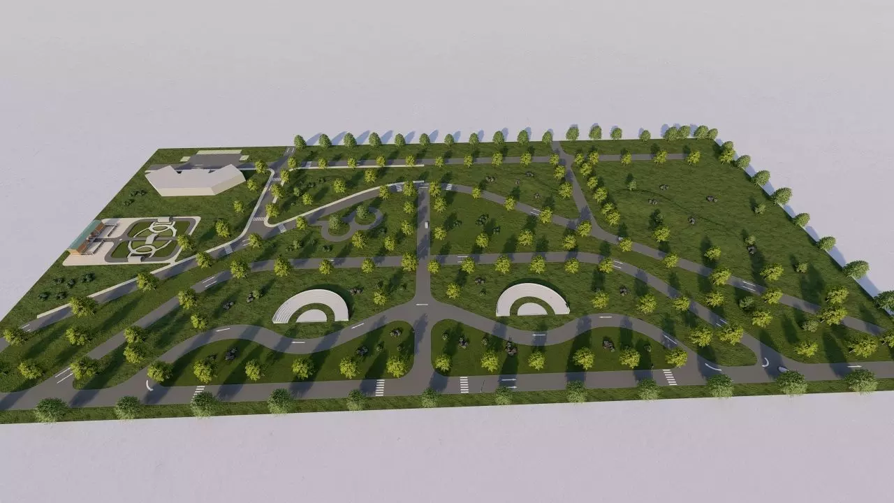 public park-Private Park Landscape 3D model_0