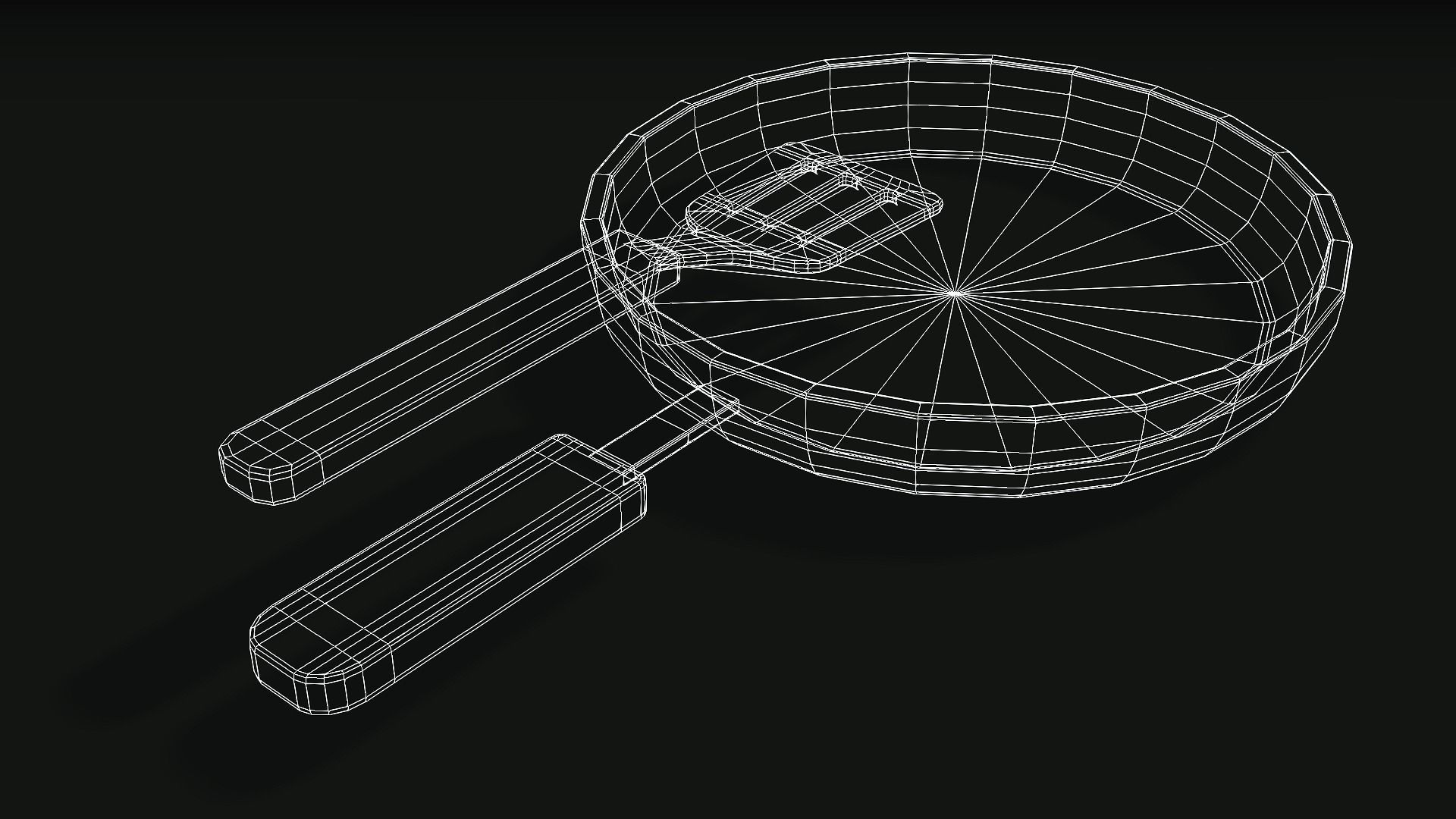Pan and Spatula Low-poly 3D model_1