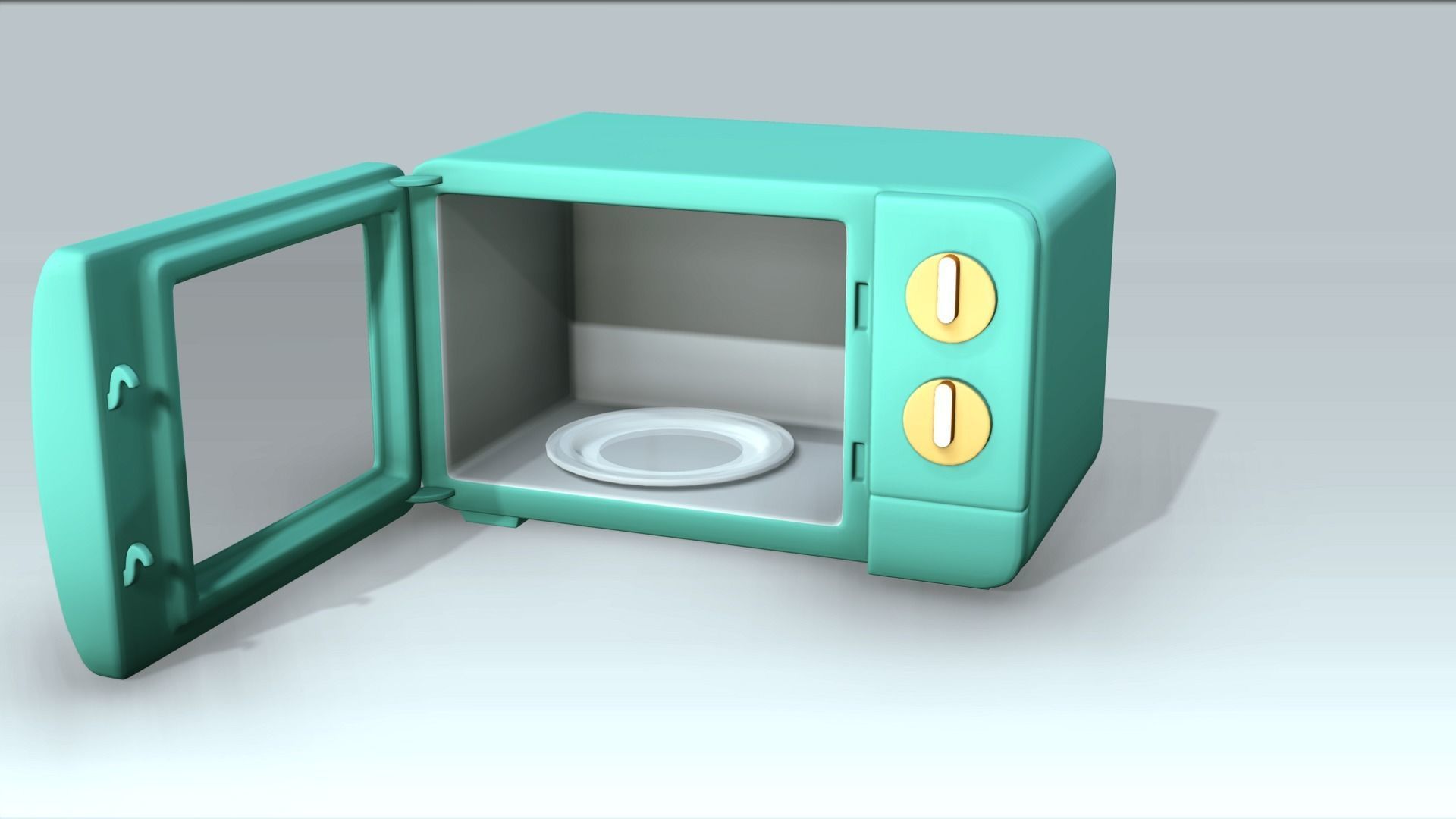 Microwave Oven Low-poly 3D model_2