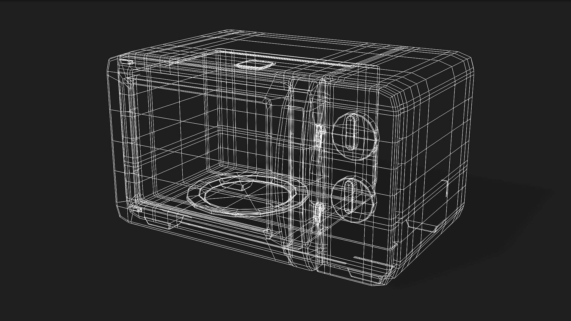 Microwave Oven Low-poly 3D model_1