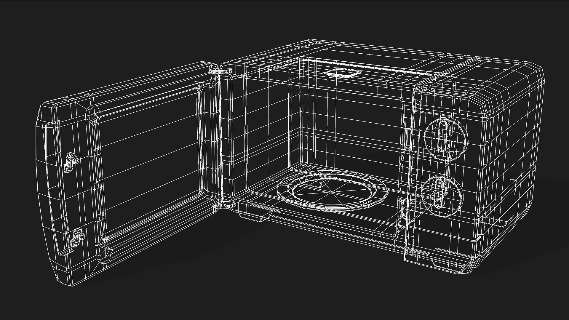 Microwave Oven Low-poly 3D model_3