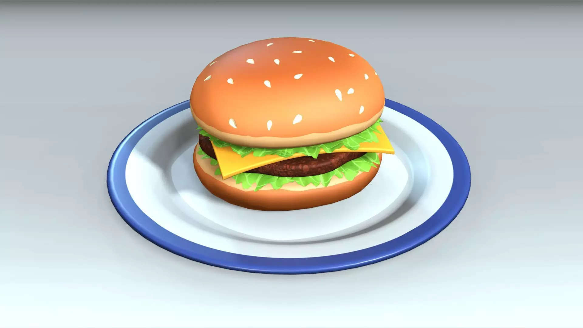 Hambergur Low-poly 3D model_0