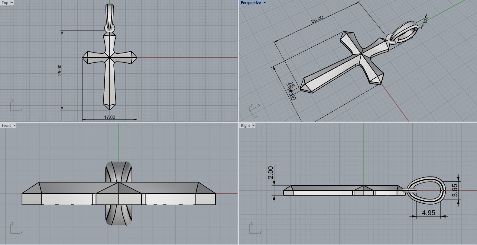 light weight simple cross model 539 3D print model_3