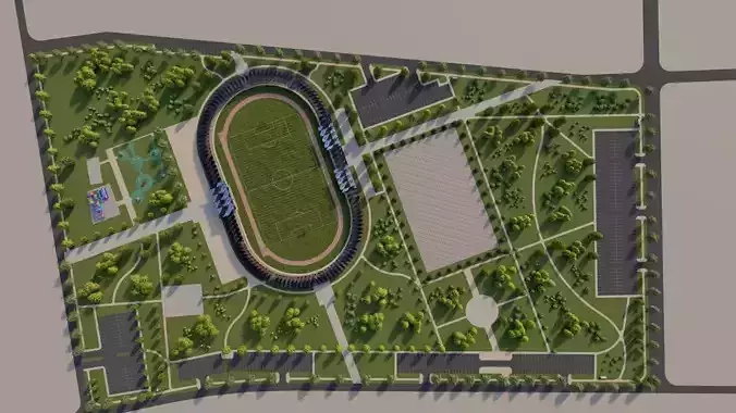 Master park-public park-Private Park Landscape 3D model
