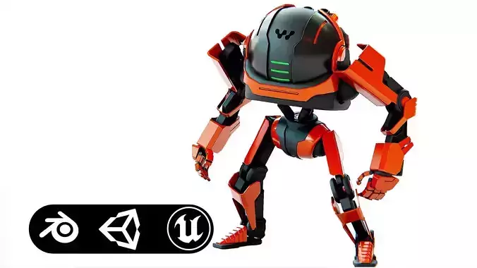 DROID Y-50 Rigged for Unreal Engine - Unity - MIXAMO 3D model