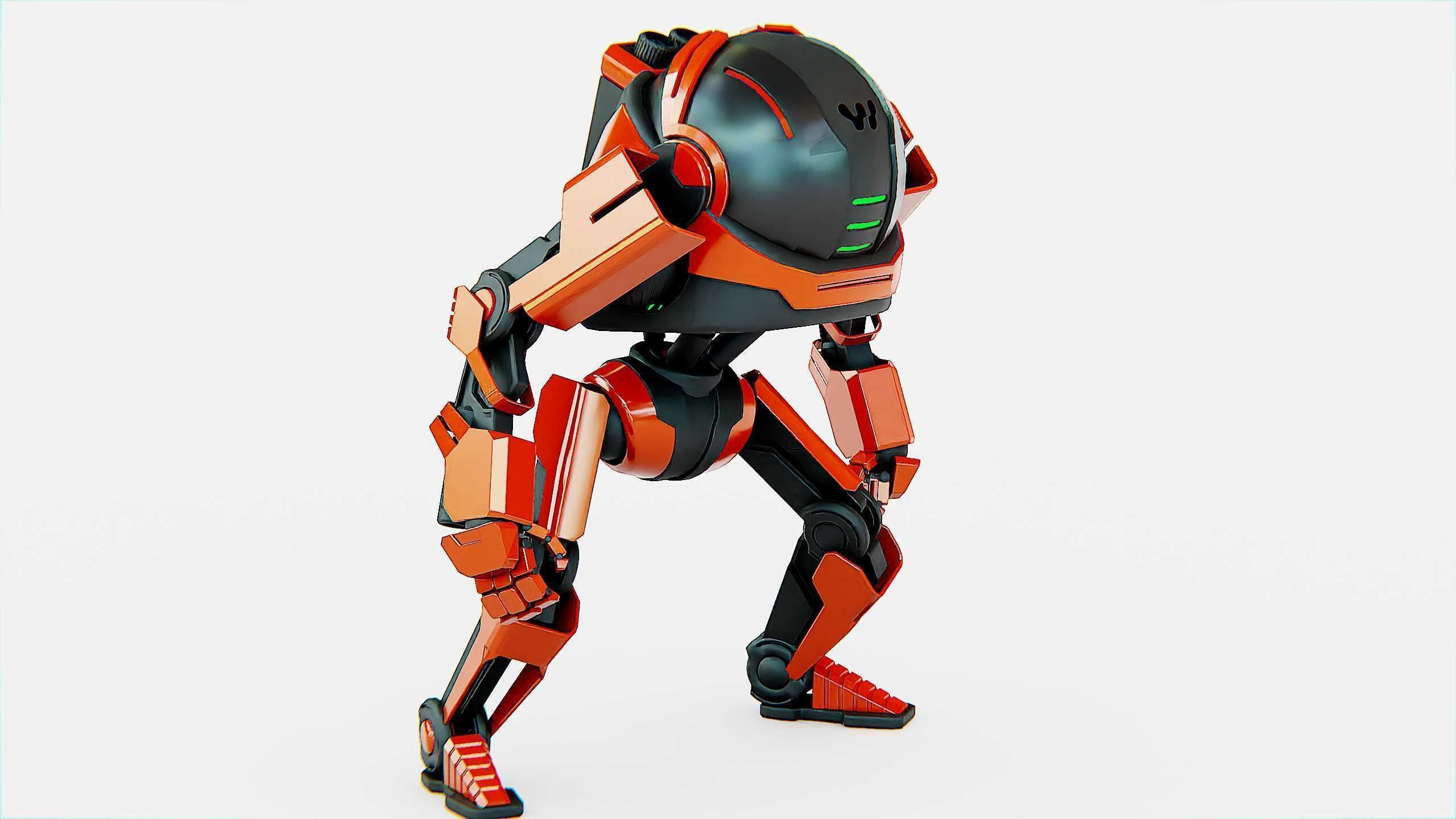 DROID Y-50 Rigged for Unreal Engine - Unity - MIXAMO 3D model_3