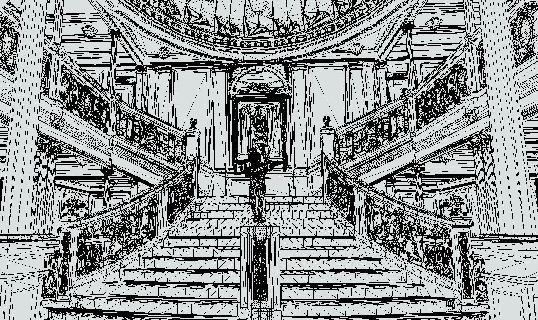 Titanic Grand Staircase WITH BLENDER FILE 3D model_5