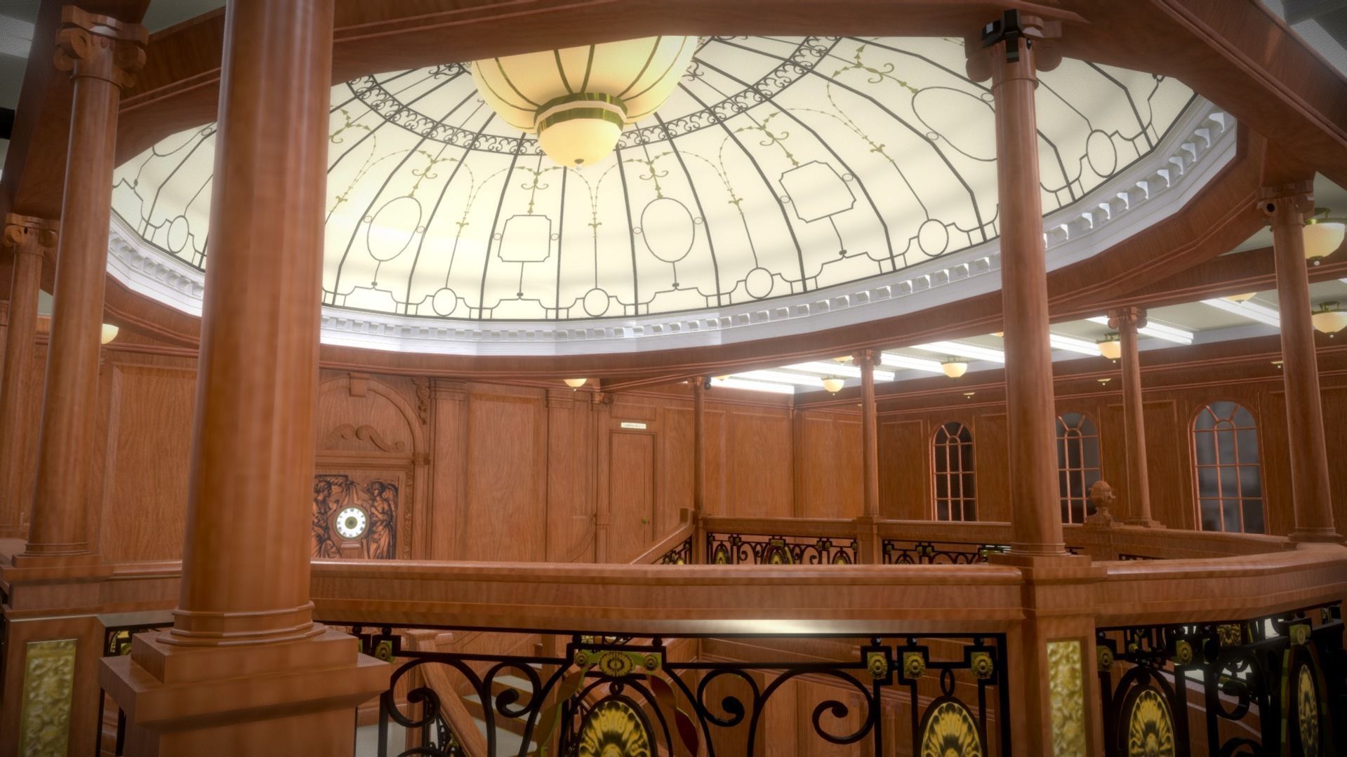 Titanic Grand Staircase WITH BLENDER FILE 3D model_4