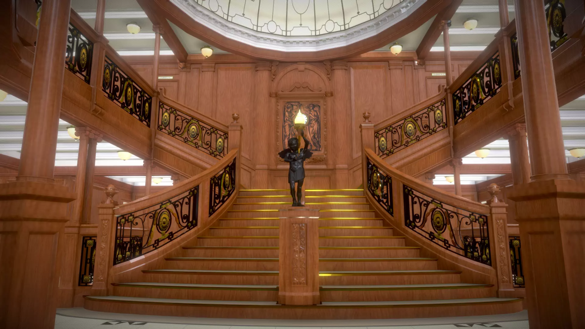 Titanic Grand Staircase WITH BLENDER FILE 3D model_0