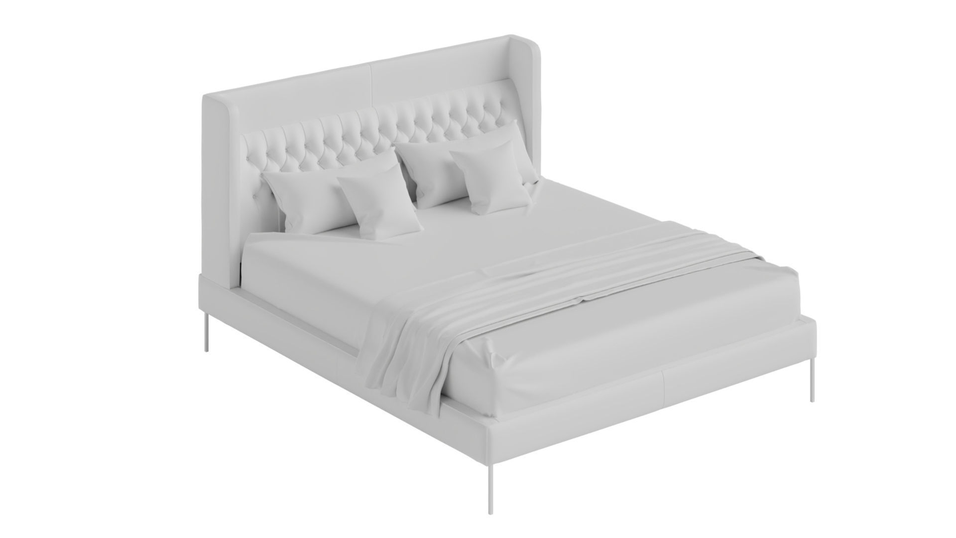 Amante Upholstered Bed 3D model_4