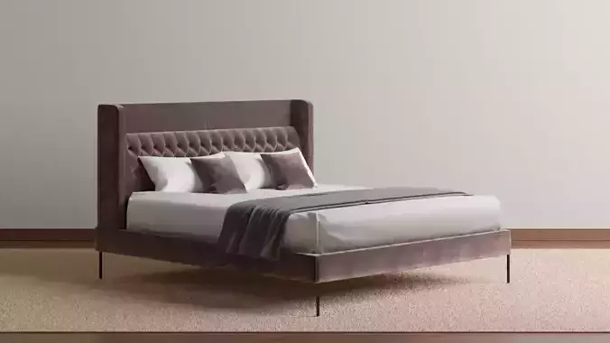 Amante Upholstered Bed 3D model
