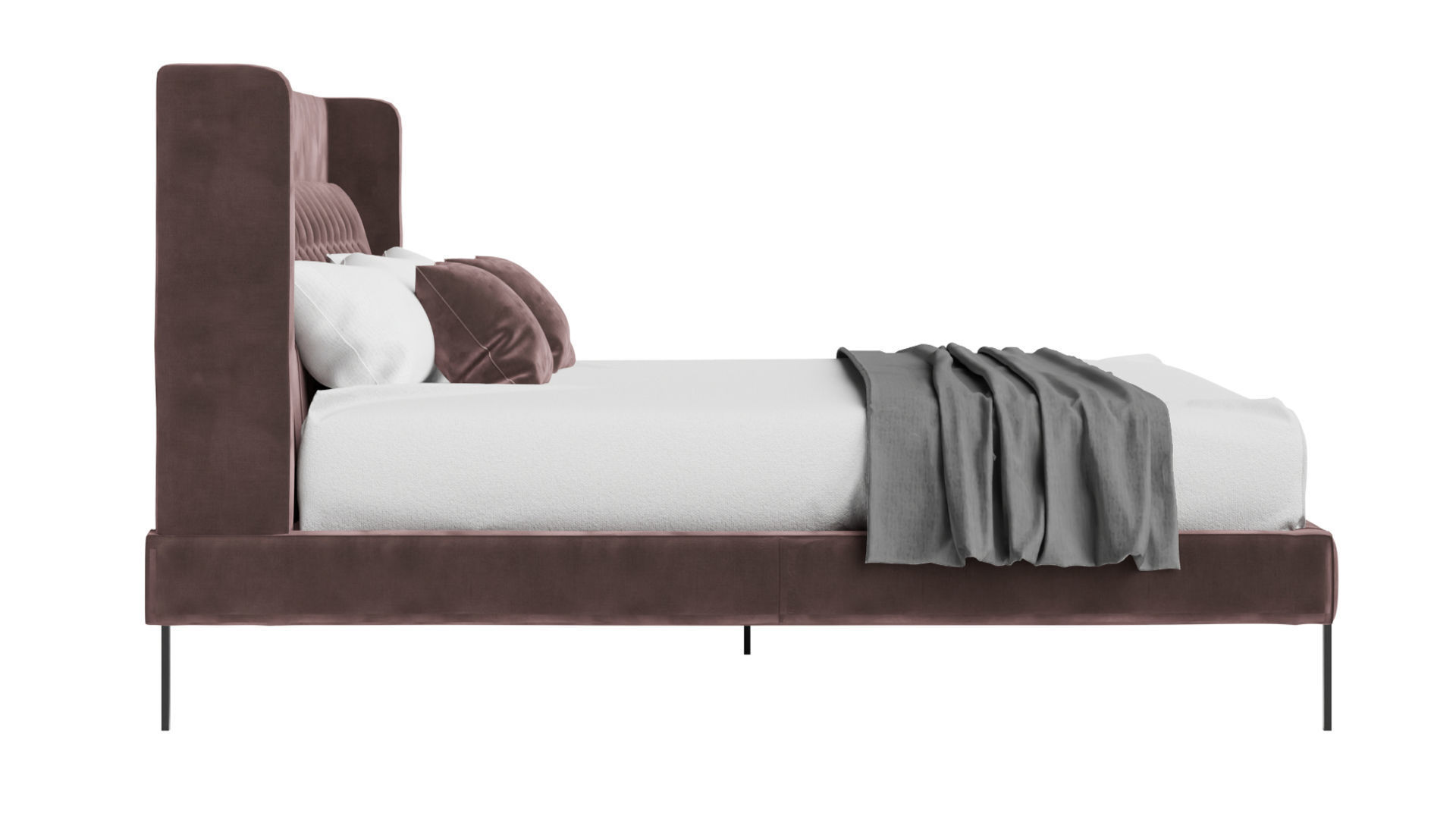 Amante Upholstered Bed 3D model_3