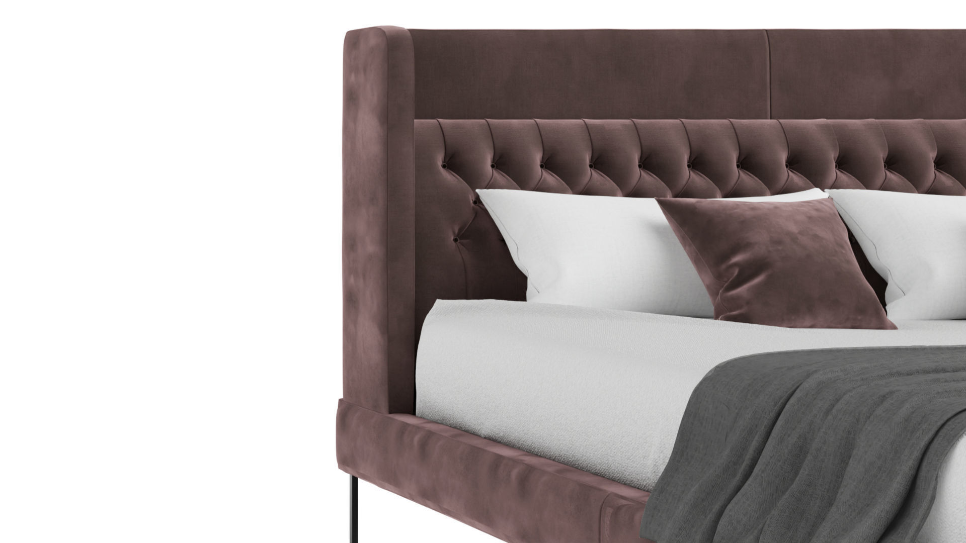 Amante Upholstered Bed 3D model_2