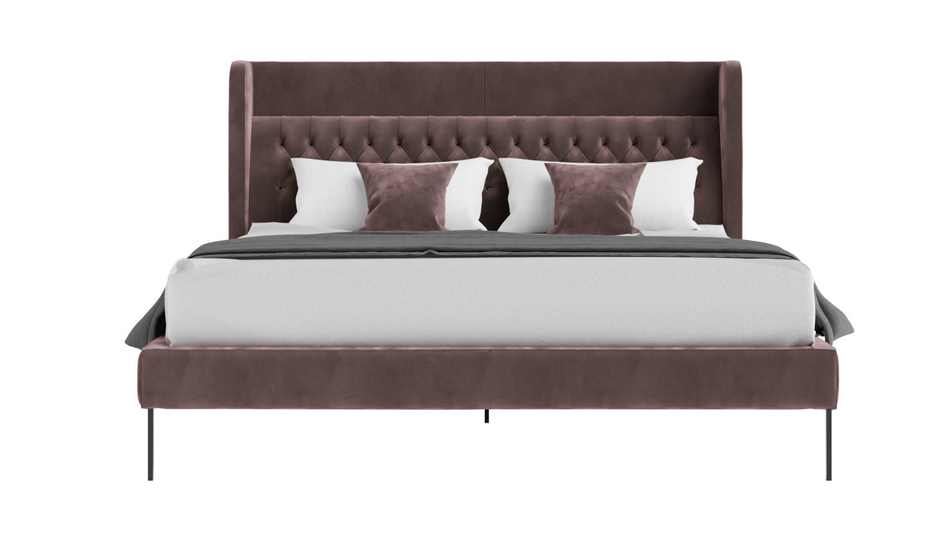 Amante Upholstered Bed 3D model_1