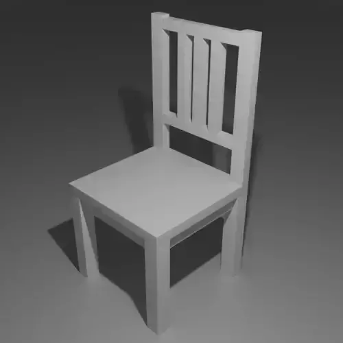 Simple white wooden chair