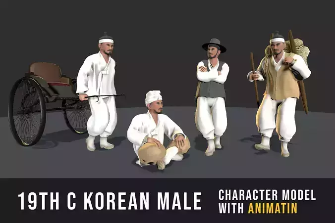 Korean Male Character - 19th Century 3D model